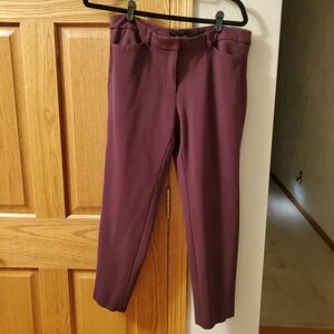 White House Black Market Women's Slim Ankle 8R Plum Purple Pants